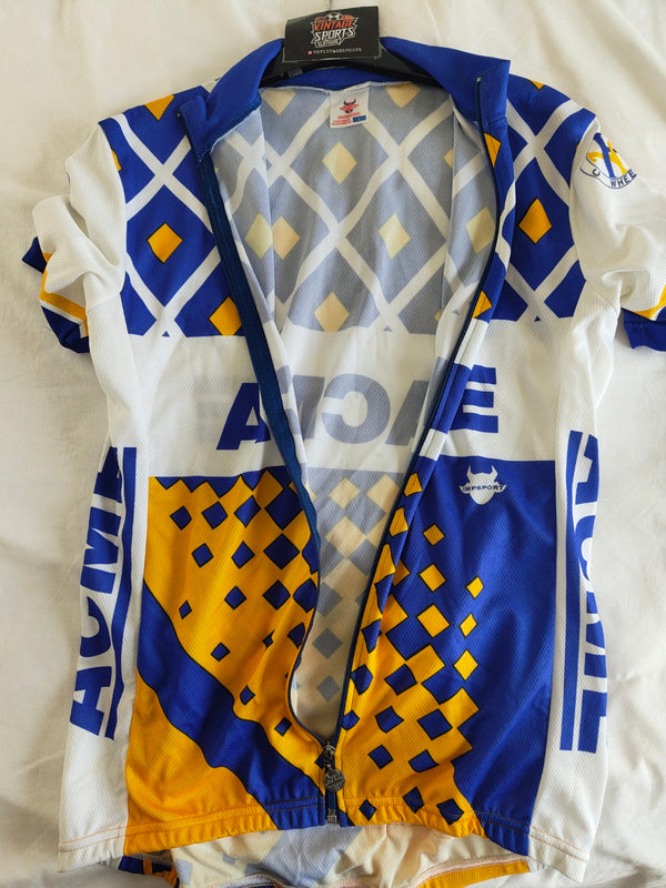 ACME Wheelers Cycling Full Zip Shirt Jersey 1990s (L)