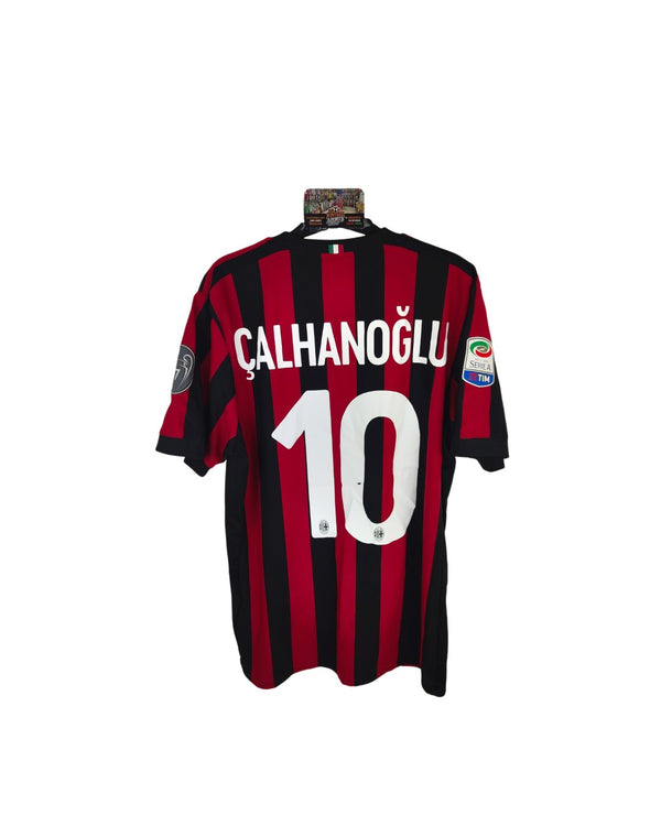 AC Milan Home Football Shirt 2017-2018 (M) #10 Calhanoglu
