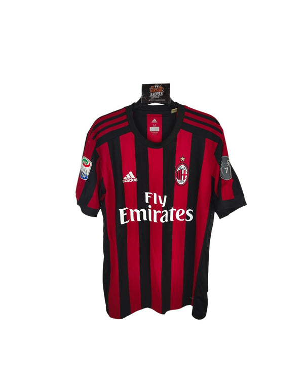 AC Milan Home Football Shirt 2017-2018 (M) #10 Calhanoglu
