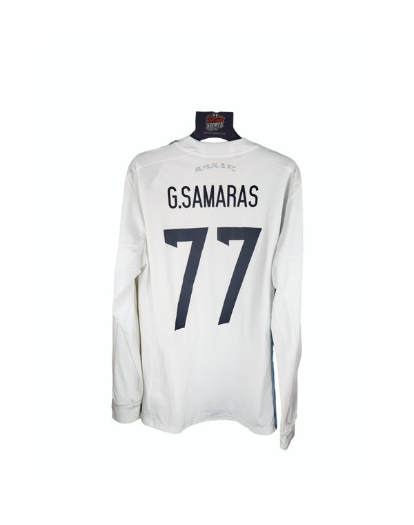 AL Hilal Issue Long Sleeve Away Football Shirt 2014-2015 (M) #77 Samaras