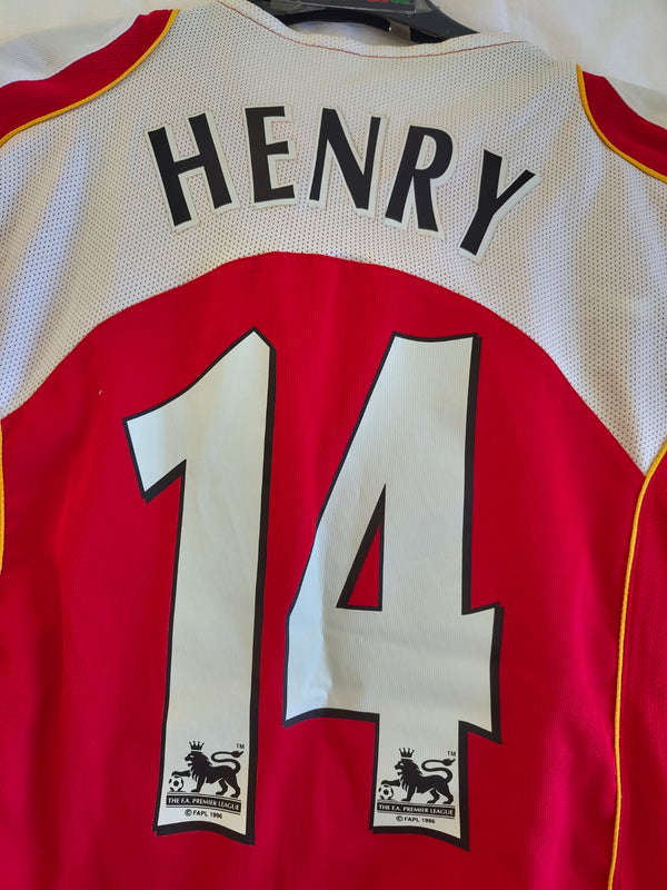 Arsenal FC Home Football Shirt 2004-2005 (M) #14 Henry