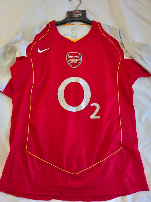 Arsenal FC Home Football Shirt 2004-2005 (M) #14 Henry