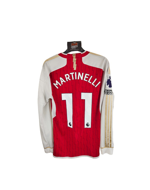 Arsenal FC Long Sleeve Home Football Shirt 2023-2024 (S) 11 Martinelli
