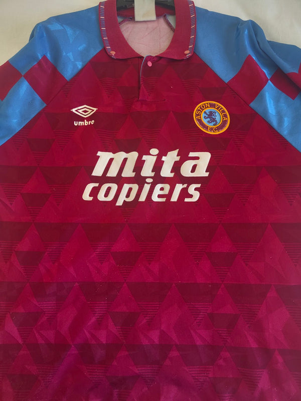 Aston Villa Home Football Shirt 1990-1992 (L)