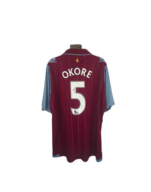 Aston Villa Home Football Shirt 2014-2015 (L) 5 Okore