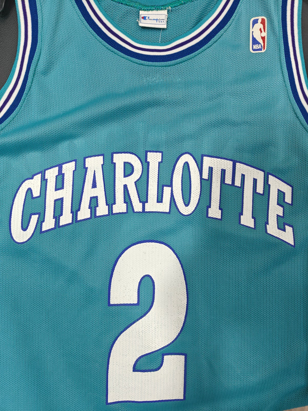 Charlotte Hornets NBA Basketball Jersey 1990s (L) 2 Johnson