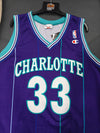 Charlotte Hornets NBA Basketball Jersey 1990s (XL) 33 Mourning