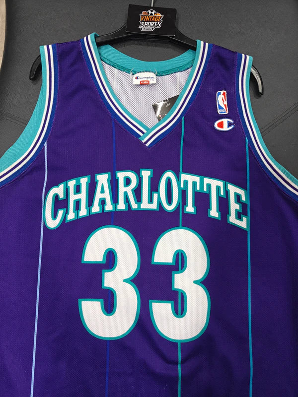 Charlotte Hornets NBA Basketball Jersey 1990s (XL) 33 Mourning