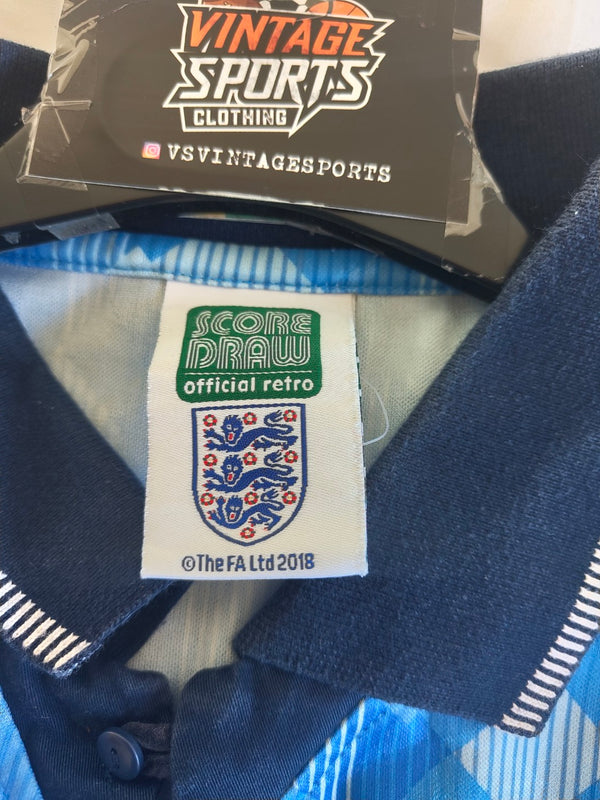 England Official Retro Third Football Shirt 1990-1992 (M)