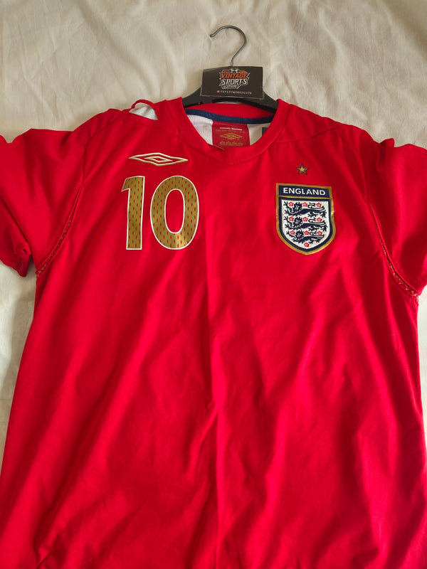 England Away Football Shirt 2006-2008 (M) 10 Owen