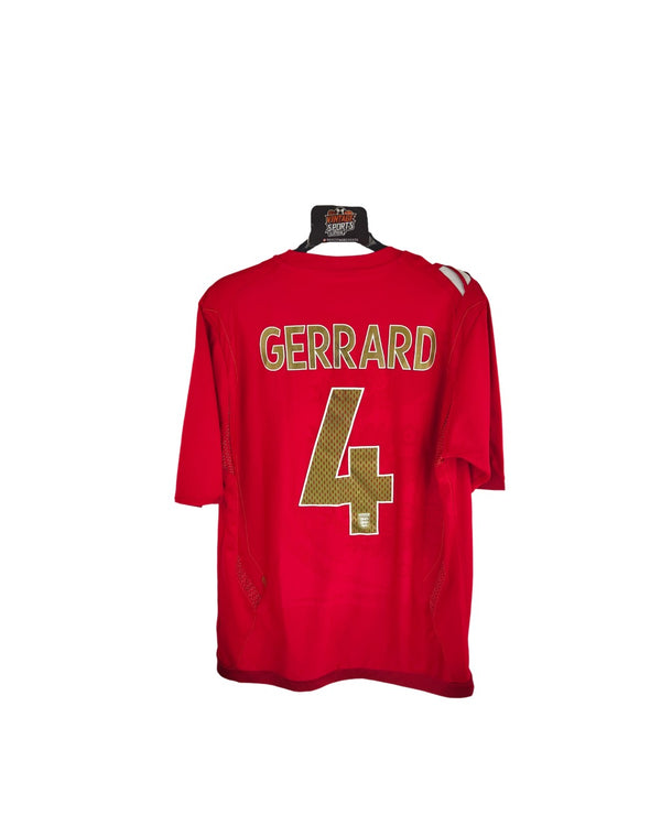 England Away Football Shirt 2006-2008 (M) 4 Gerrard