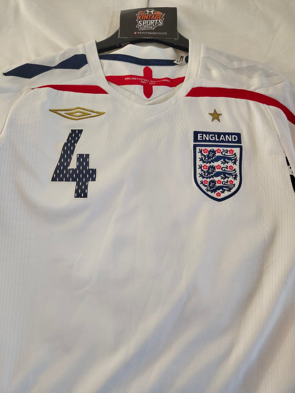 England Home Football Shirt 2007-2009 (M) 4 Gerrard