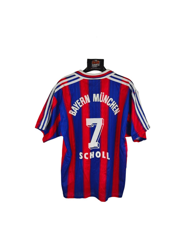 FC Bayern Munich Home Football Shirt 1995-1996 (M) #7 Scholl