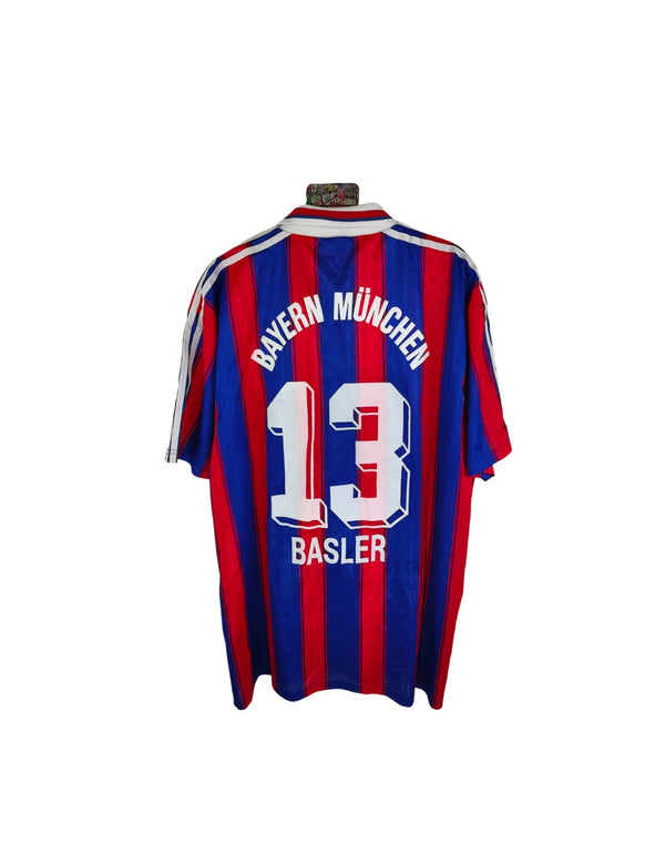 FC Bayern Munich Home Football Shirt 1995-1996 (XL) #13 Basler