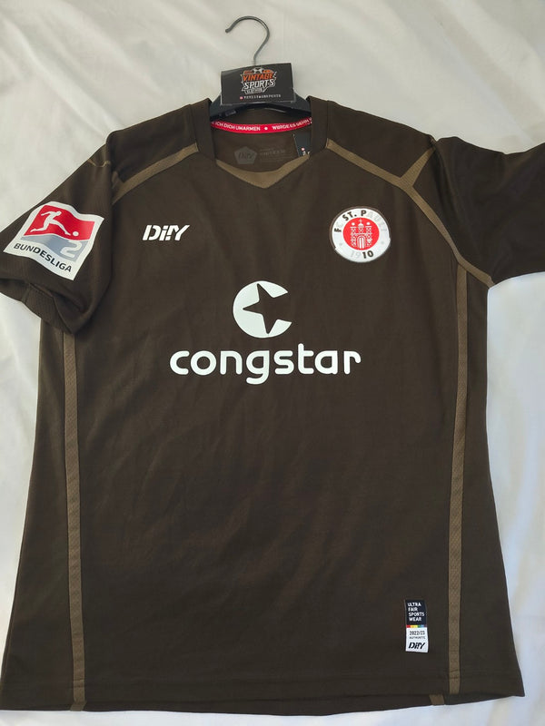 FC ST Pauli Home Football Shirt 2022-2023 (M) #2 Saliakas