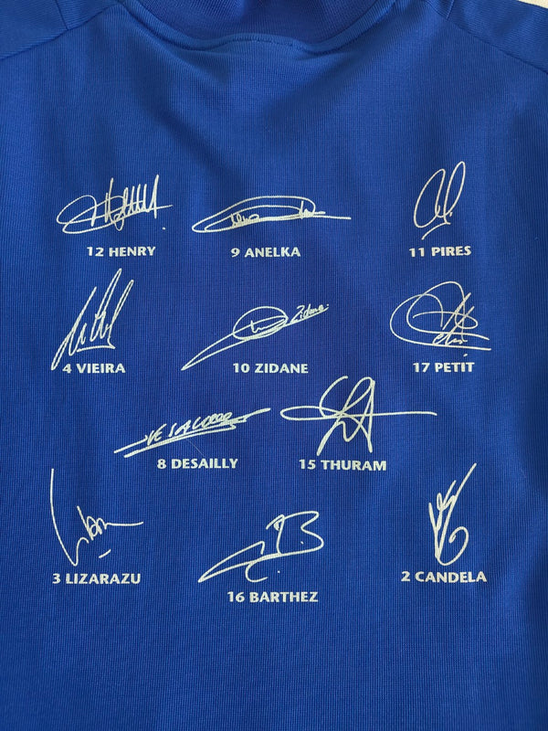 France Signed Home Football Shirt 2002-2004 (XL)
