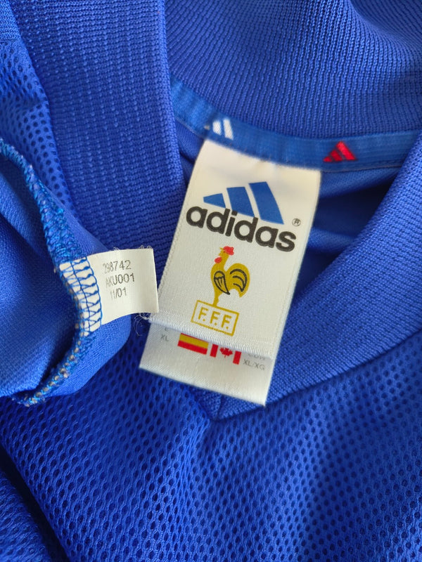 France Signed Home Football Shirt 2002-2004 (XL)