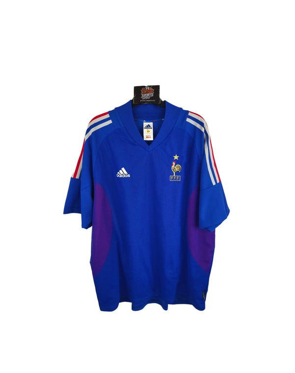 France Signed Home Football Shirt 2002-2004 (XL)