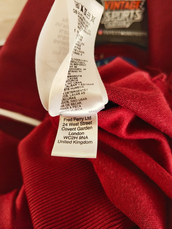 Fred Perry Track Top Jacket Burgundy White (M)