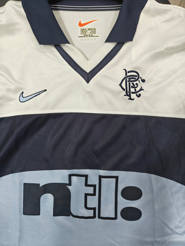 Glasgow Rangers FC Away Football Shirt 1999-2000( XL)
