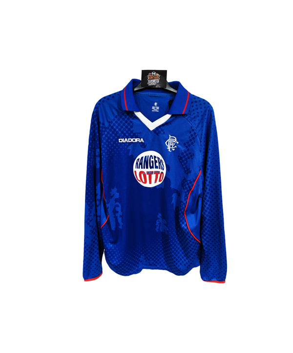 Glasgow Rangers FC Yourhs Team Long Sleeve Home Football Shirt 2002-2003 (M)