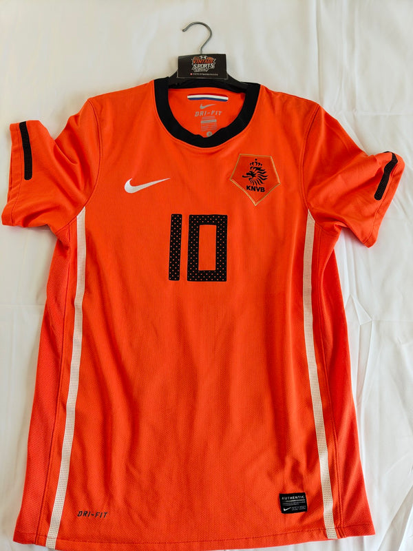 Netherlands Home Football Shirt 2010-2011 (S) 10 Sneijder