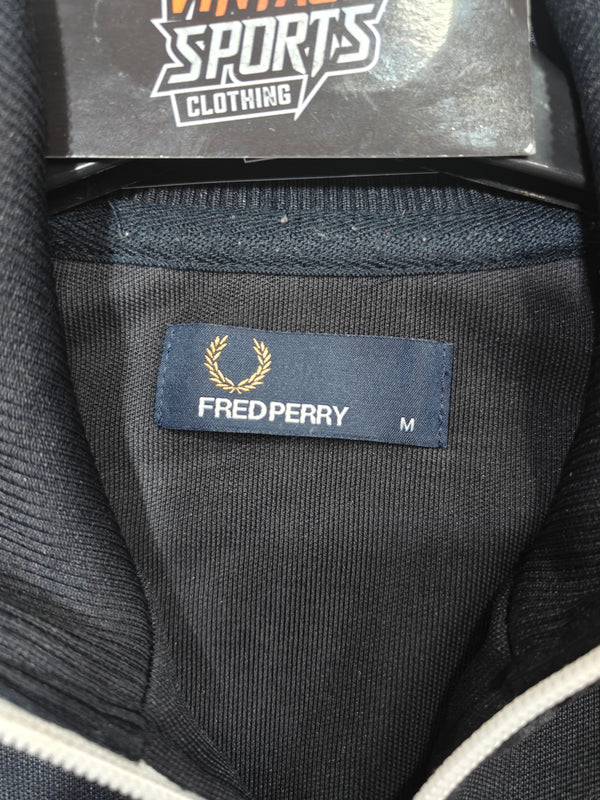 Fred Perry Tracksuit Track Top Jacket Red Black 2000s (M)