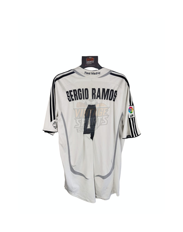Real Madrid 2006-2007 Home Football Shirt 4 Sergio Ramos