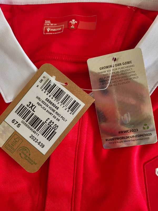 NEW Wales Home Rugby Shirt 2023 (3XL)