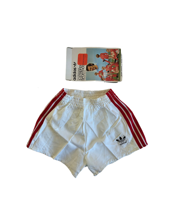 NEW Vintage Adidas Shorts 1980s White Red (Youths)