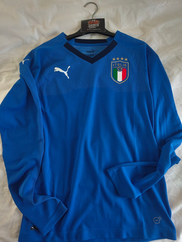 Italy Long Sleeve Home Football Shirt 2017-2018 (S)