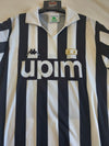 Home football shirt front with upim sponsor logo, Kappa mark, black and white stripes