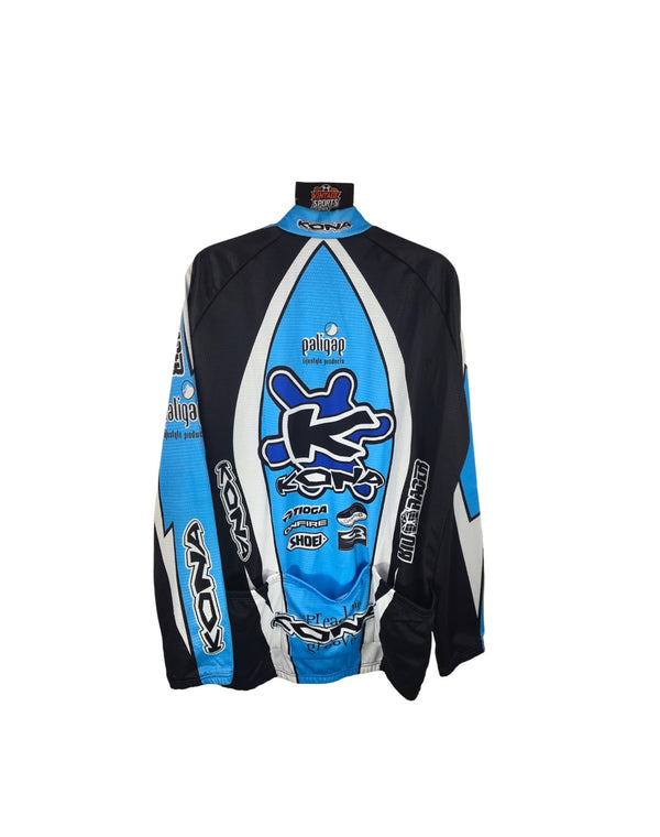 Kona Bio Racer Shimano Full Zip Cycling Shirt Jersey Jacket 1990s (XL)