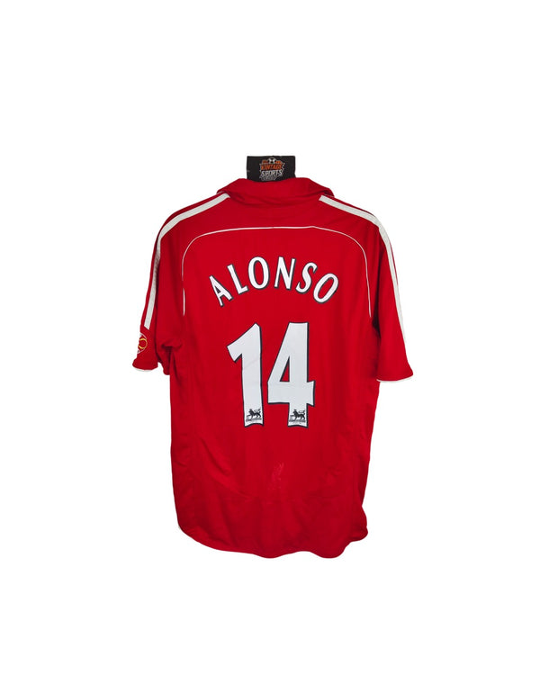 Liverpool FC Home Football Shirt 2006-2008 (S) #14 Alonso