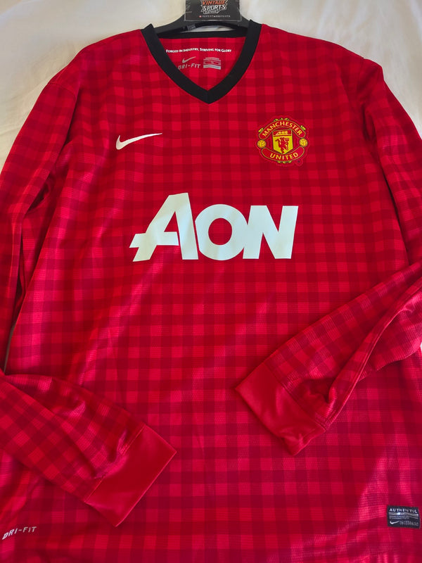 Manchester United Long Sleeve Home Football Shirt 2012-2013 (XL)
