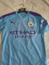 Manchester City 125 Years Home Football Shirt 2019-2020 (S) 10 Kun Aguero