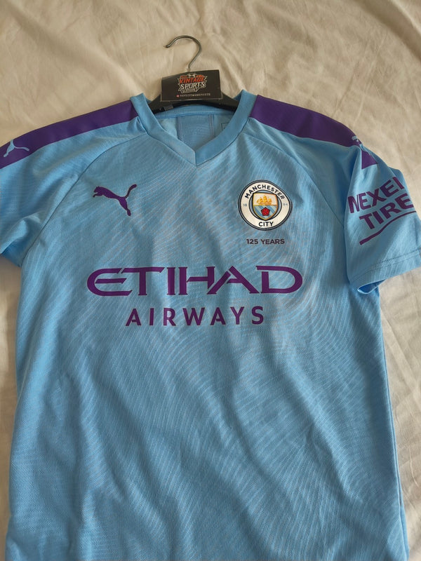 Manchester City 125 Years Home Football Shirt 2019-2020 (S) 10 Kun Aguero