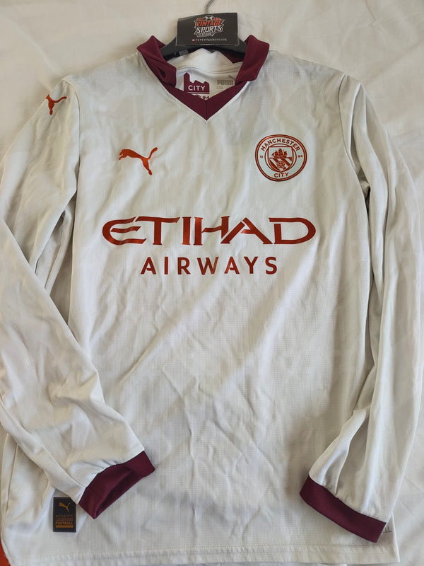 Manchester City Lomg Sleeve Away Football Shirt 2023-2024 (Youths)