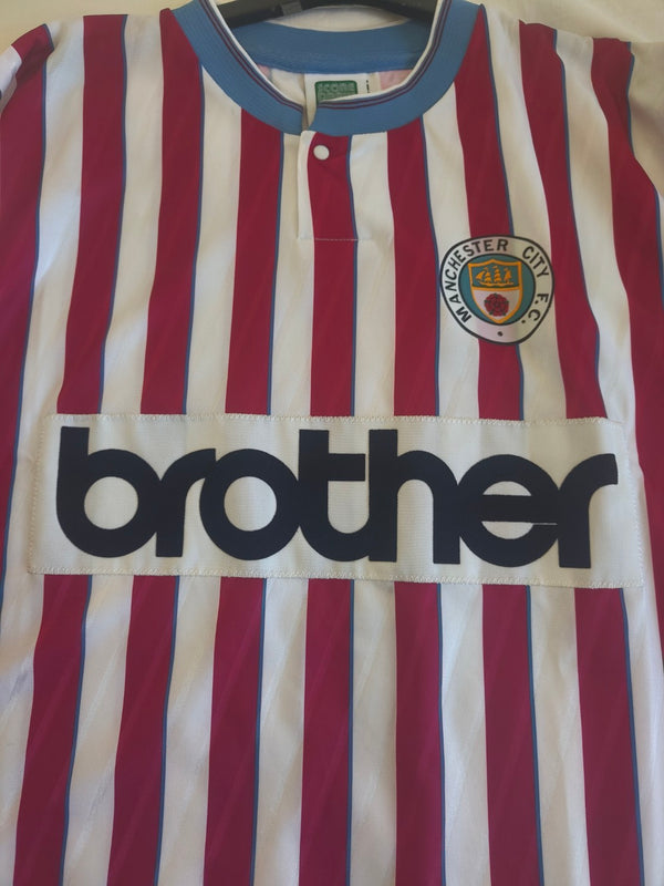 Manchester City Official Retro Away Football Shirt 1988-1989 (XL)