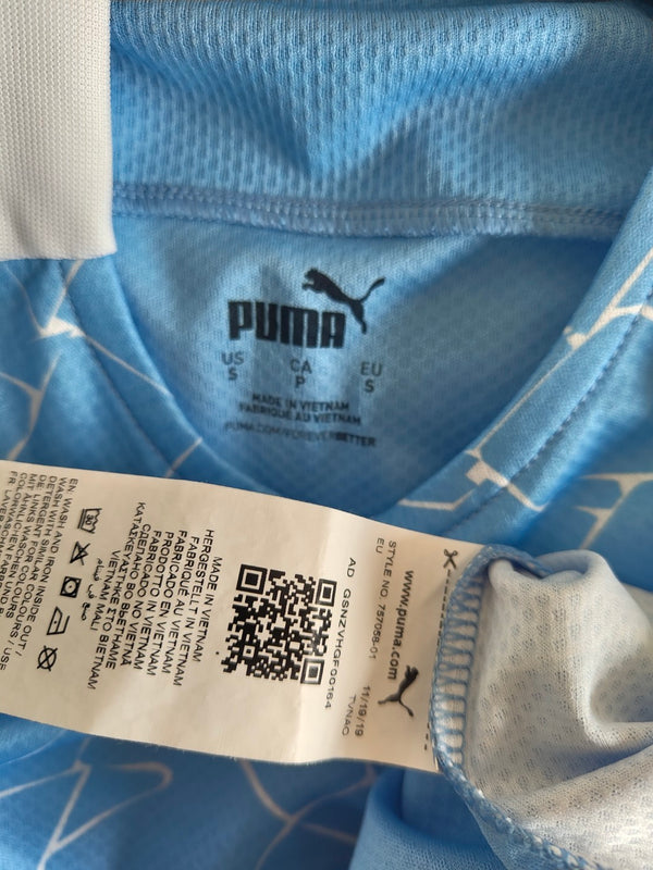 Manchester City Signed Home Football Shirt 2020-2021 (S) 7 Sterling