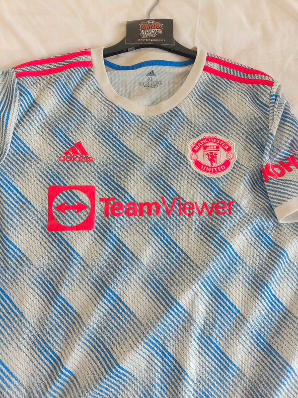 Manchester United Away Football Shirt 2021-2022 (XL) 18 Bruno Fernandes