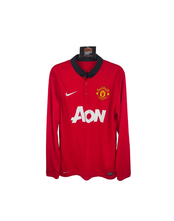 Manchester United Long Sleeve Home Football Shirt 2013-2014 (S)