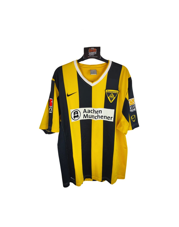 Matchworn Alemannia Aachen Home Football Shirt 2009-2010 (L) 10 Burkhardt