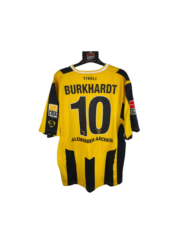 Matchworn Alemannia Aachen Home Football Shirt 2009-2010 (L) 10 Burkhardt