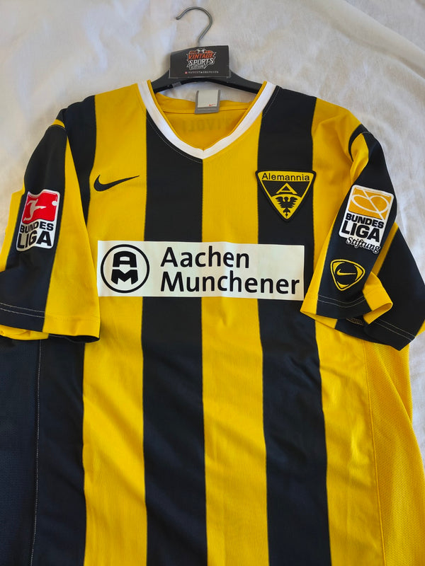 Matchworn Alemannia Aachen Home Football Shirt 2009-2010 (L) 10 Burkhardt