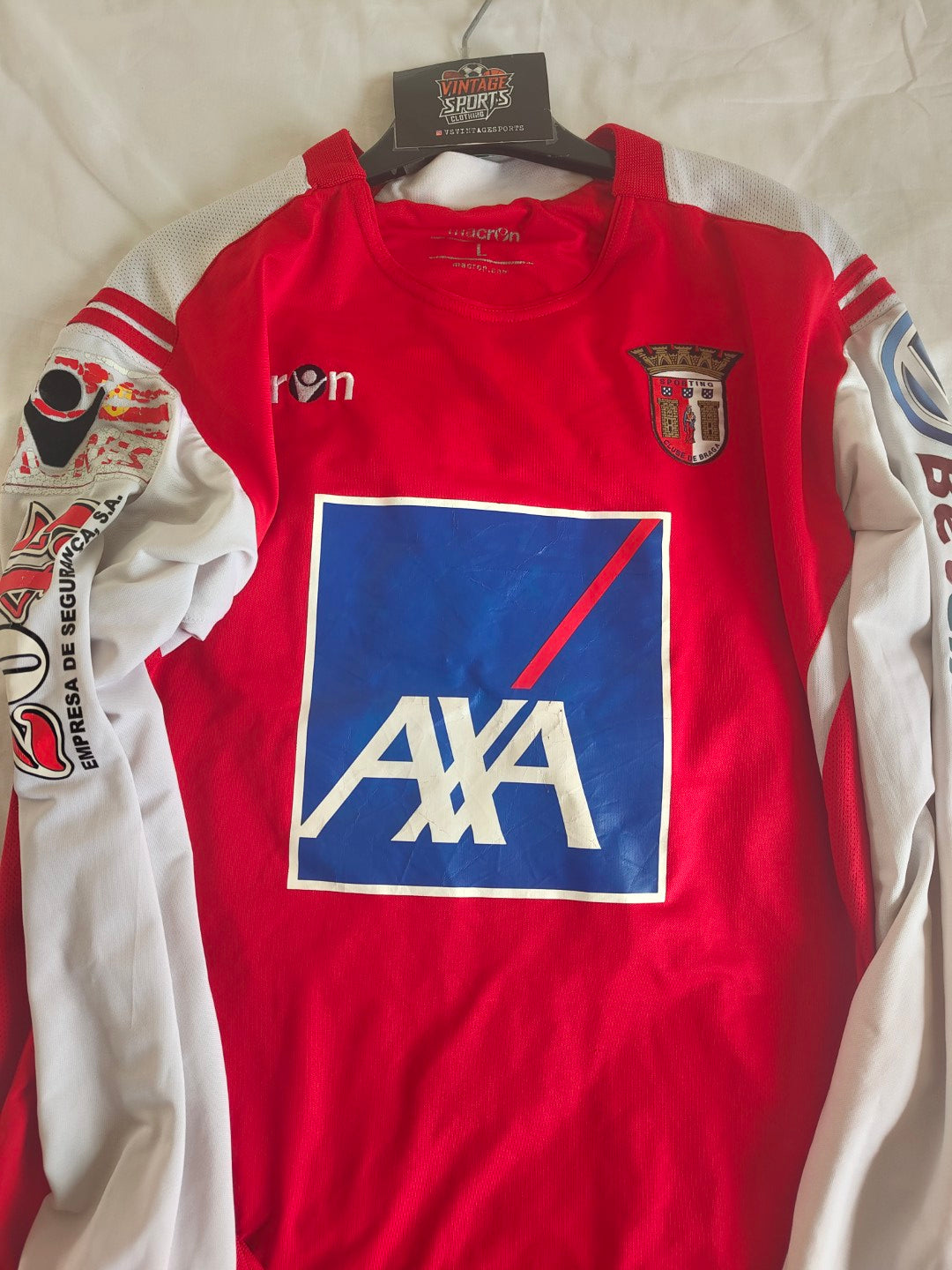 Matchworn SC Braga Home Football Shirt 2009-2010 (L) 13 Olberdam