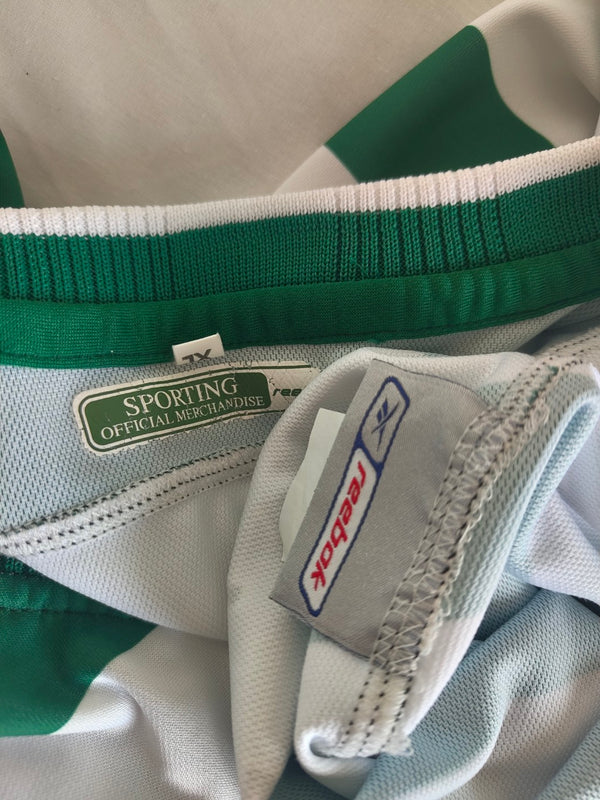 Matchworn Sporting CP Long Sleeve home Football Shirt 2003-2004 (XL) 49 Miguel Angelo