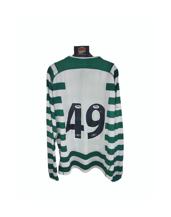 Matchworn Sporting CP Long Sleeve home Football Shirt 2003-2004 (XL) 49 Miguel Angelo