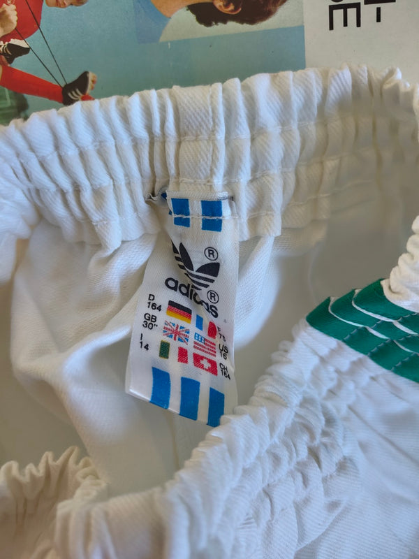 NEW Vintage Adidas Shorts 1980s White Green (Youths)