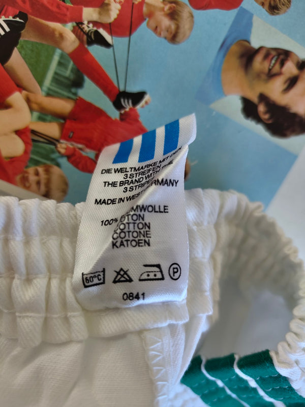 NEW Vintage Adidas Shorts 1980s White Green (Youths)